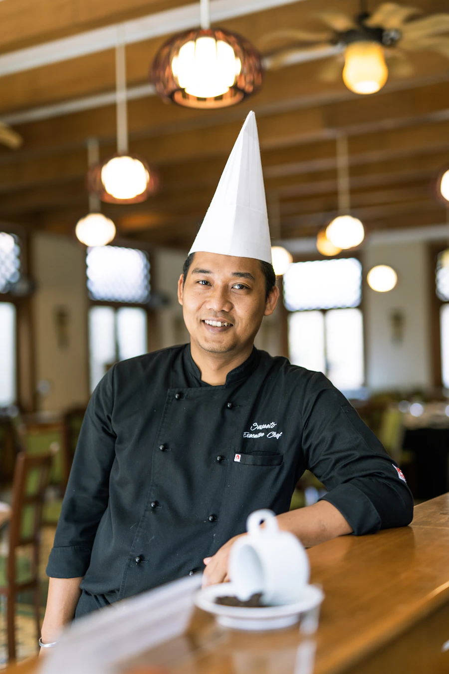 Professional chef preparing ingredients