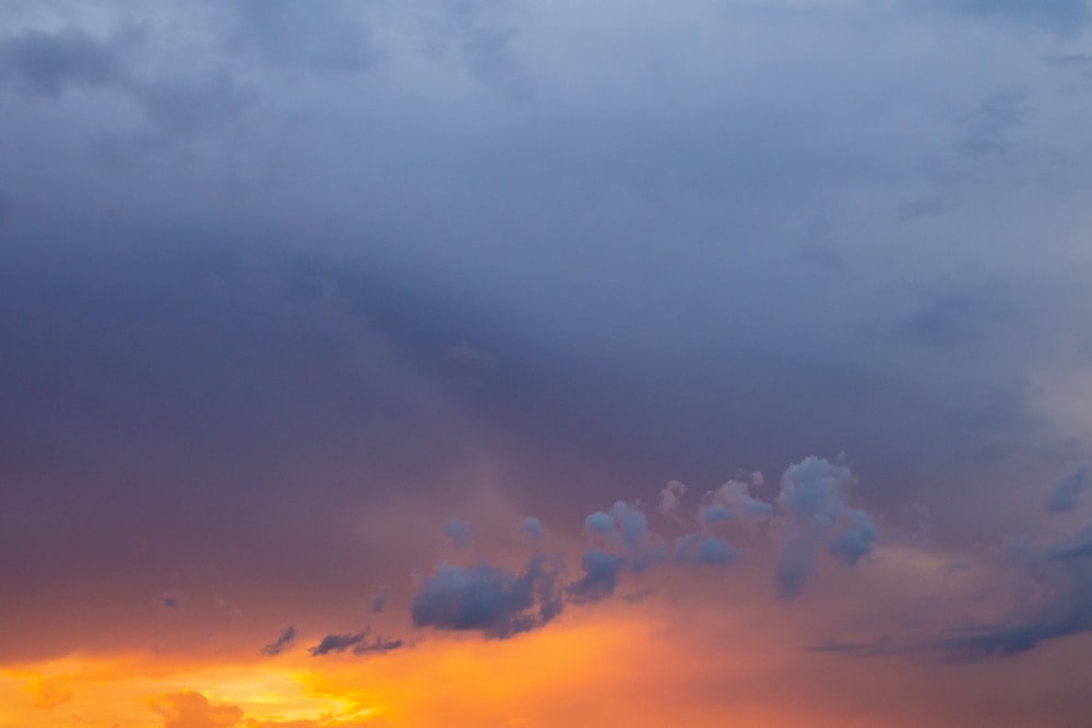 orange and grey clouds during sunset