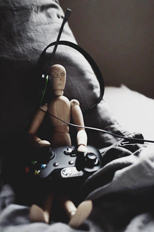 Smart couch with built-in speakers and gesture control panel.