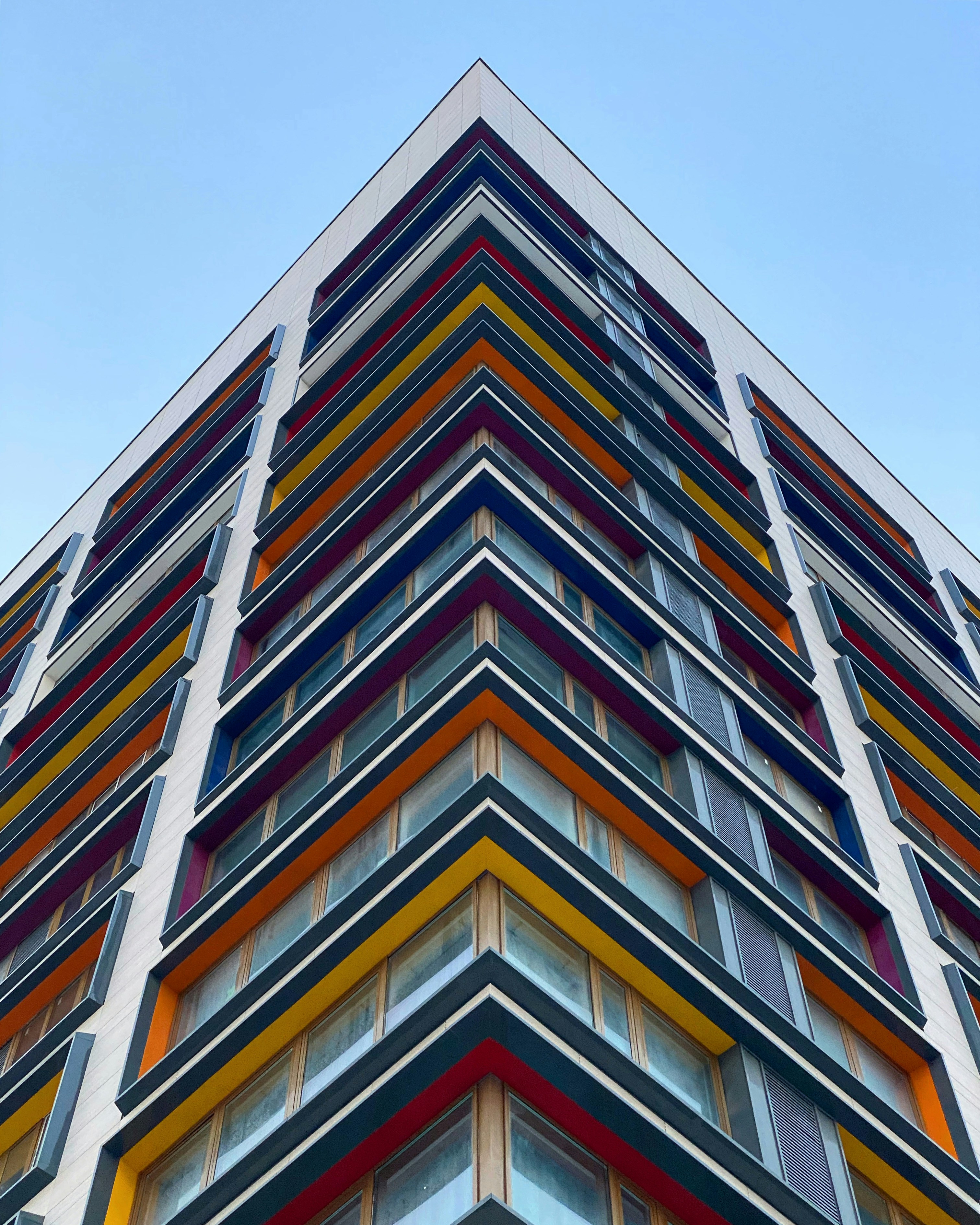 blue white and brown concrete building