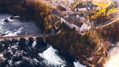 Schloss Laufen - Aus Drone, Switzerland