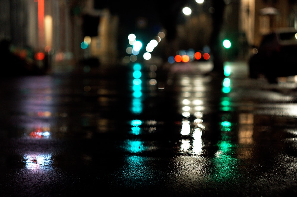 water droplets on black surface