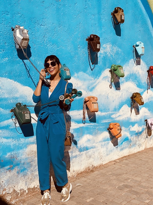 Call center operator answering phone calls with a friendly smile