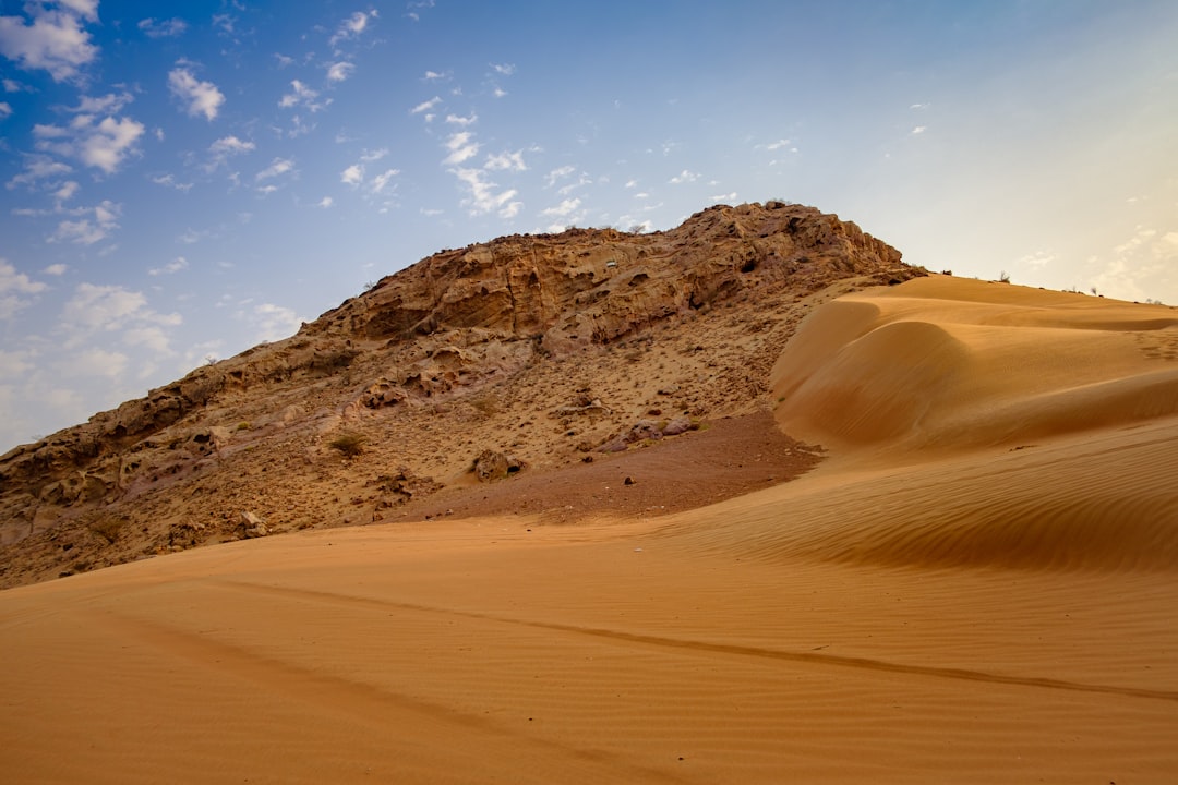 brown sand field under blue sky during daytime