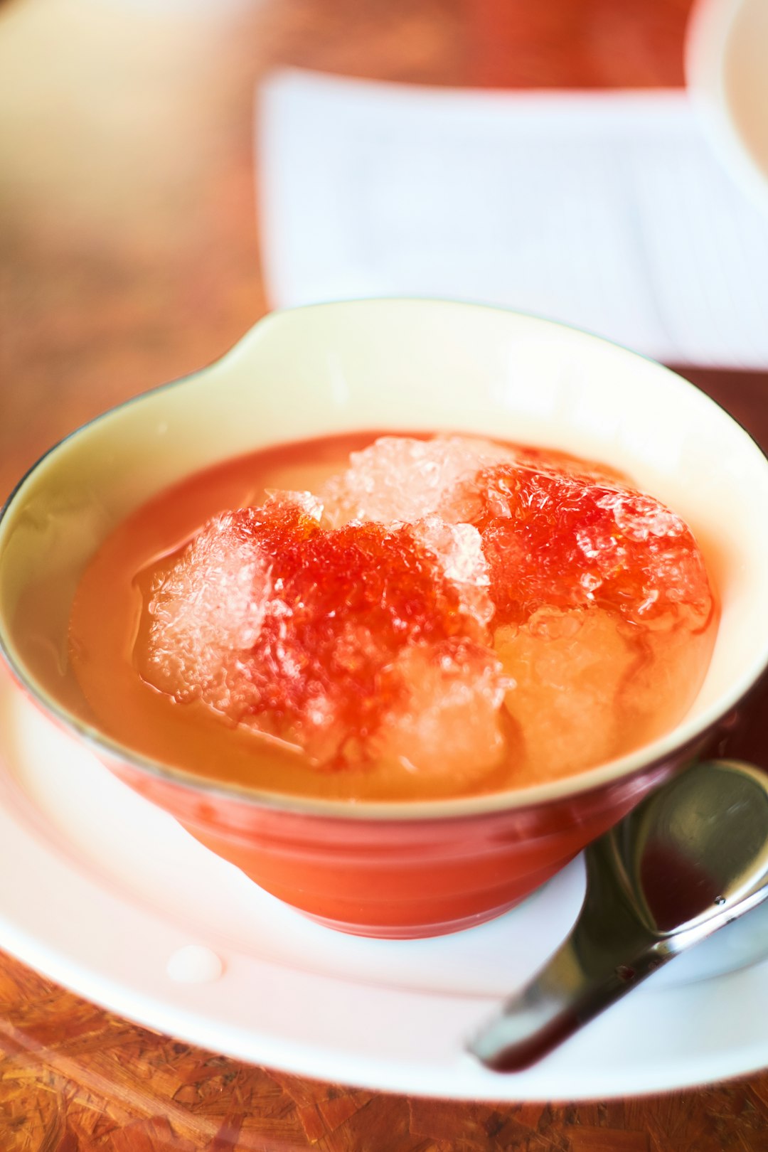 soup in white ceramic bowl