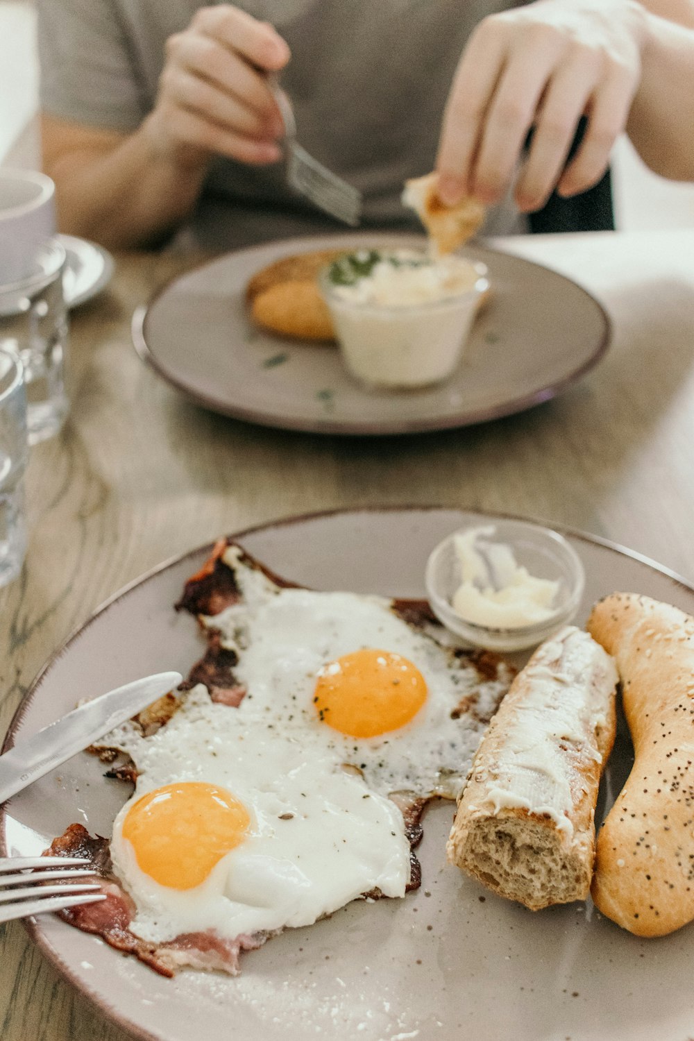 sunny side up egg on white ceramic round plate