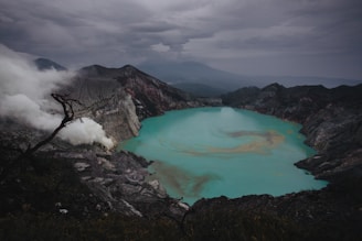 lake in the middle of mountains during daytime