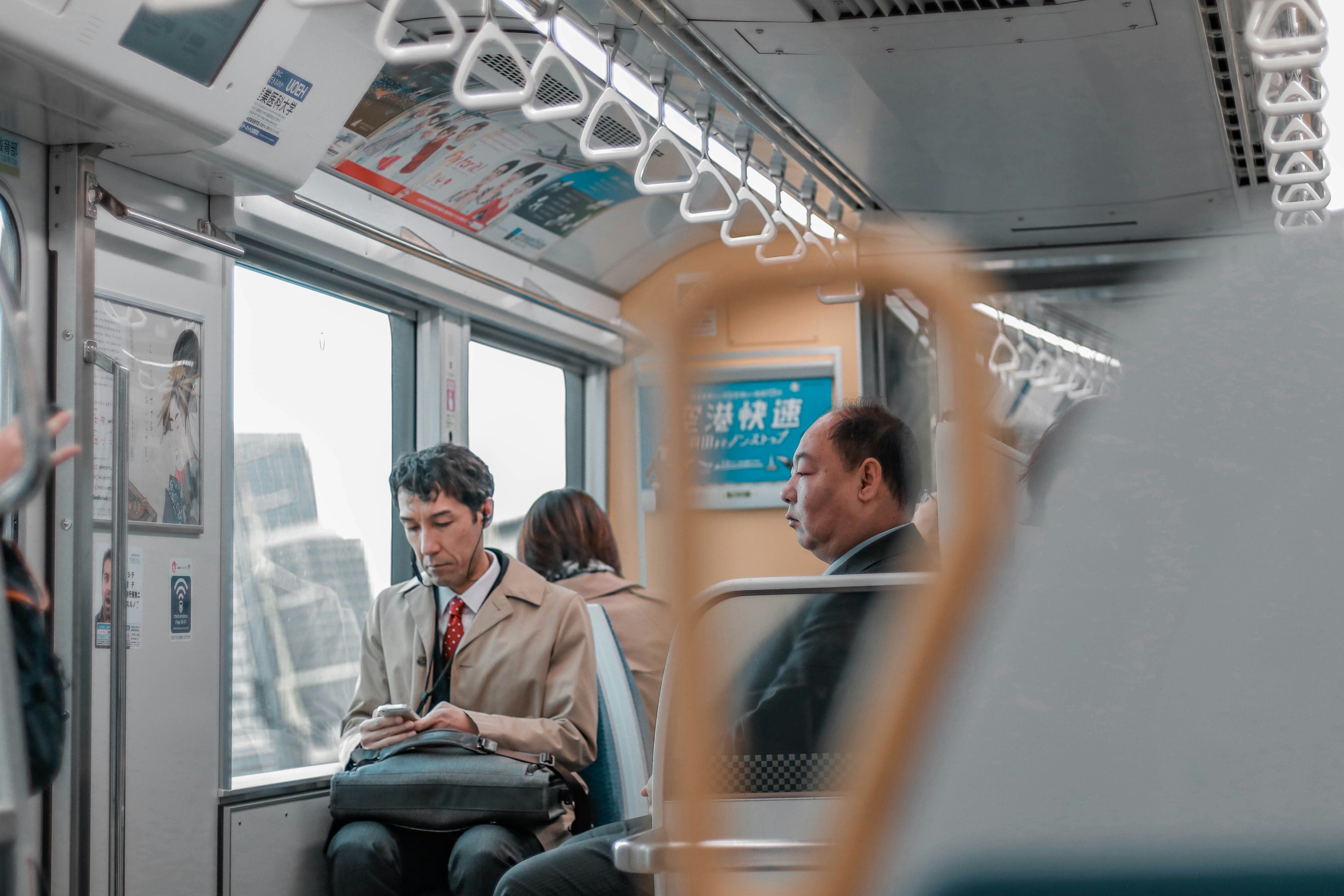 Couple using headphones