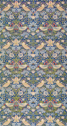 blue white and brown floral textile