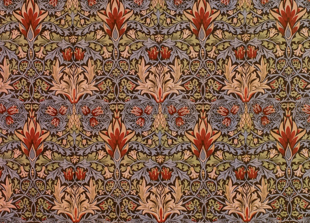 brown and beige floral textile, Snakeshead, 1876-77.<p></figure>Designer: William Morris.</p><p>Manufacturer: William Morris & Co.