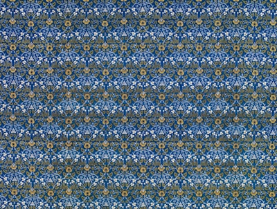 blue and yellow floral textile impressionism google meet background