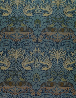 blue and white floral textile