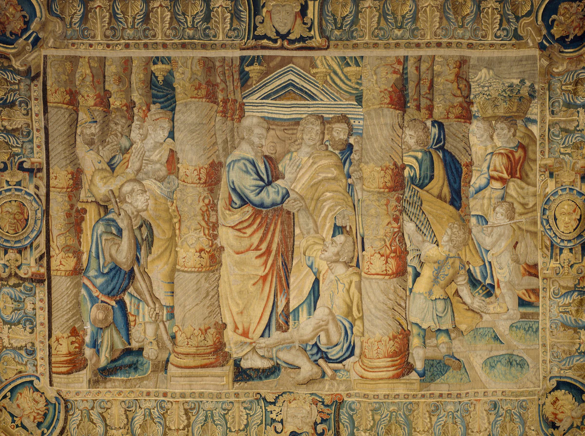 The Healing of the Lame Man, tapestry after Raphael, c. 1600-1650