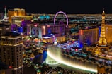 city with lights turned on during night time