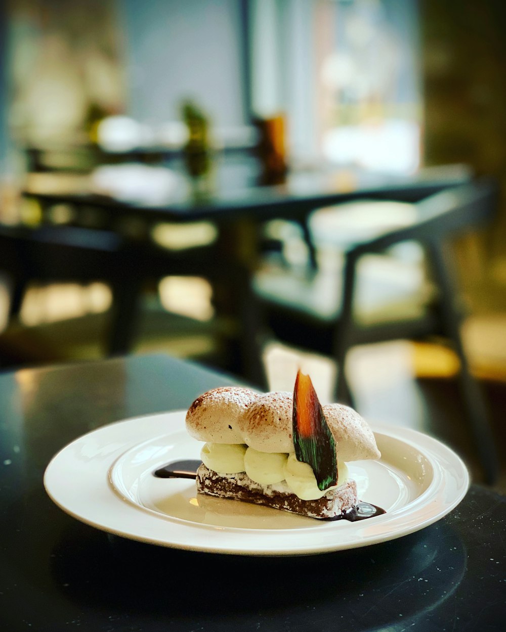 white and brown pastry on white ceramic plate