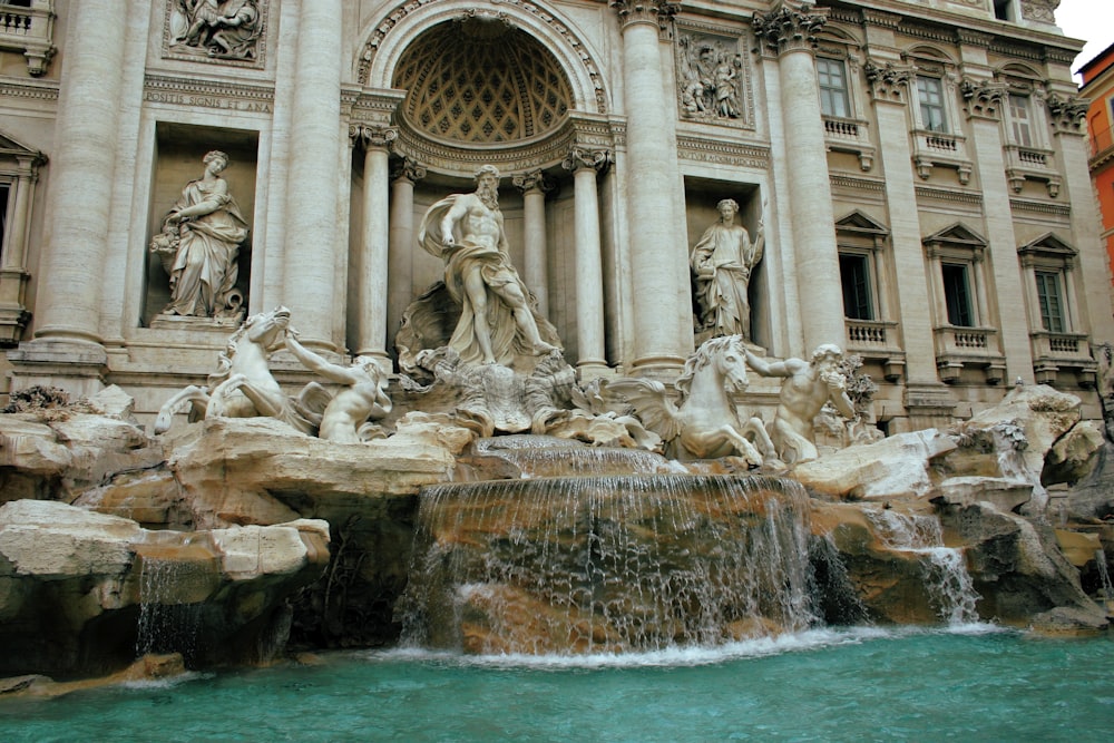 water fountain in front of building