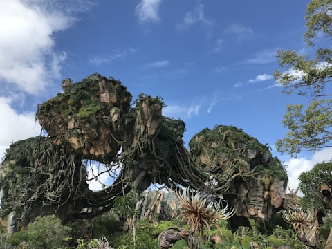 A view of a lush alien planet from space.