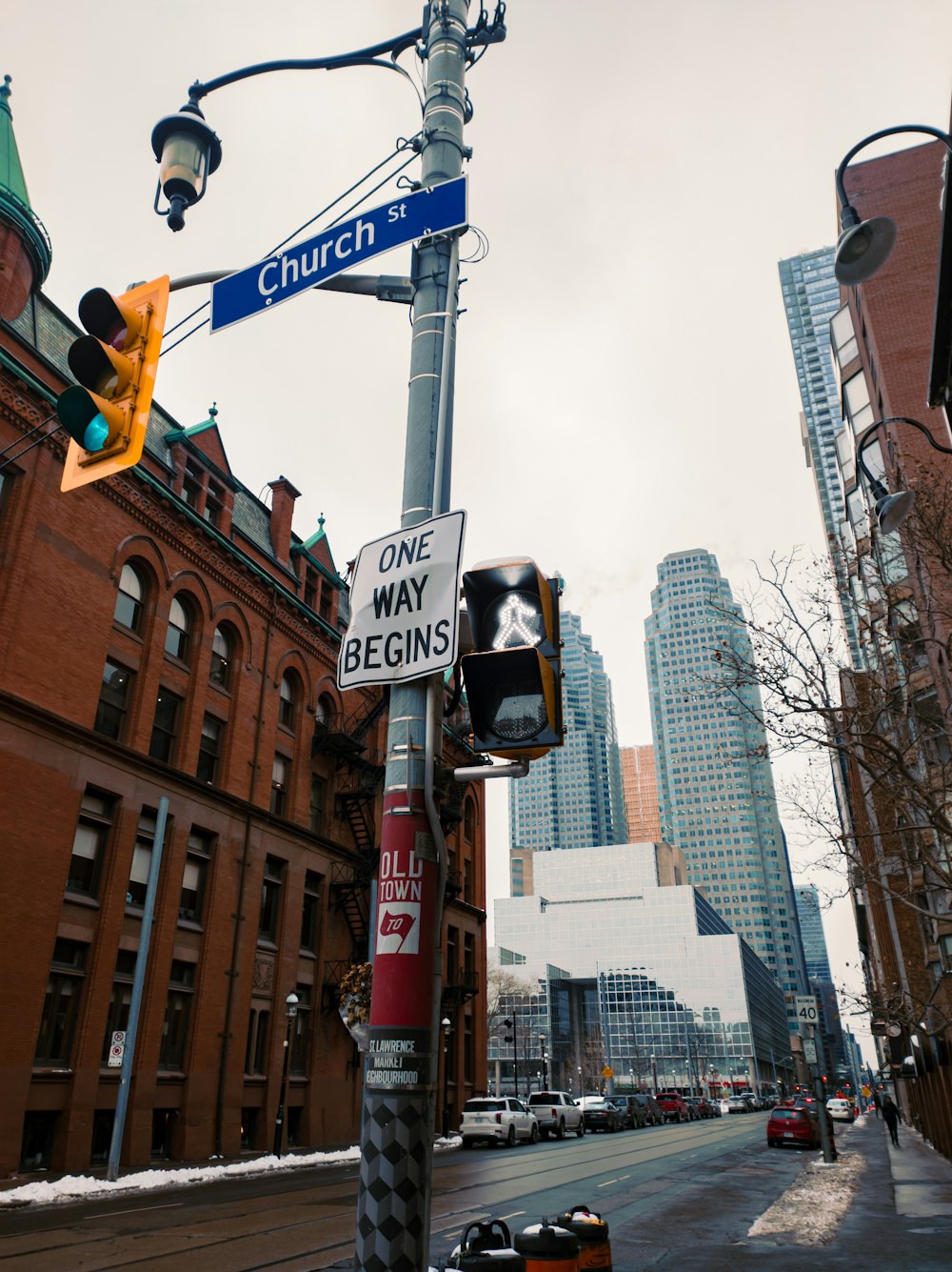 white and black street sign