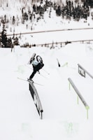 A young skier mastering their technique during a training session.