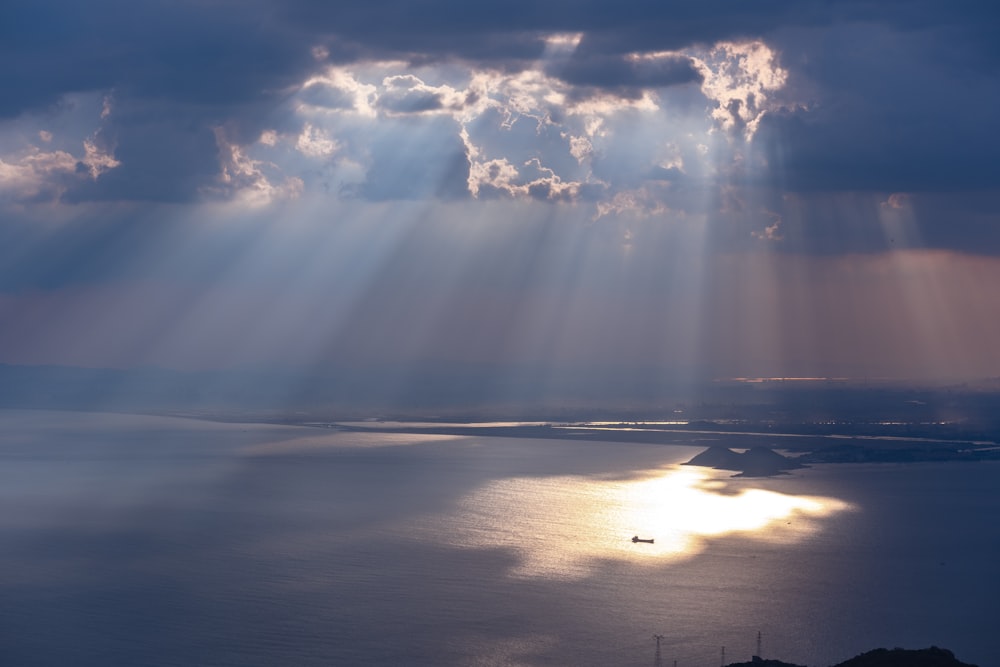 blue sky and white clouds over sea