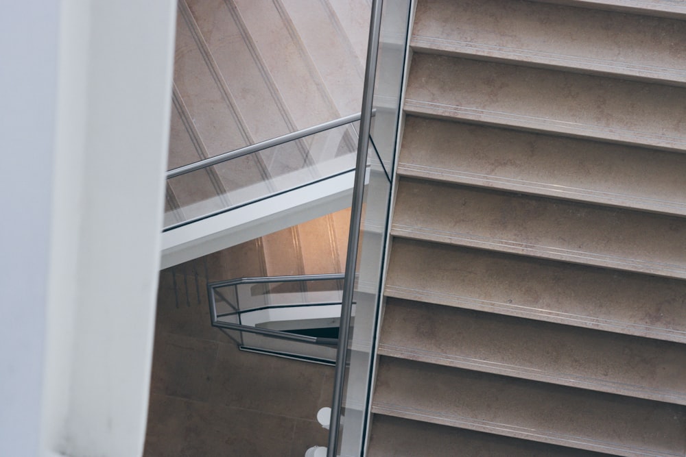 white and brown wooden staircase