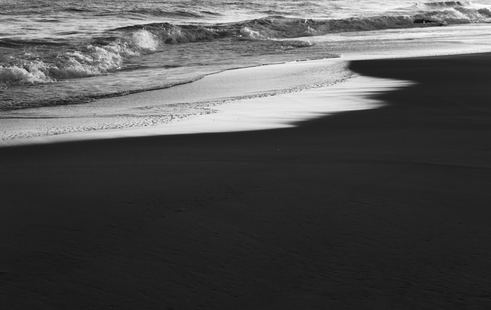 grayscale photo of ocean waves