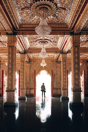 man and woman walking on hallway