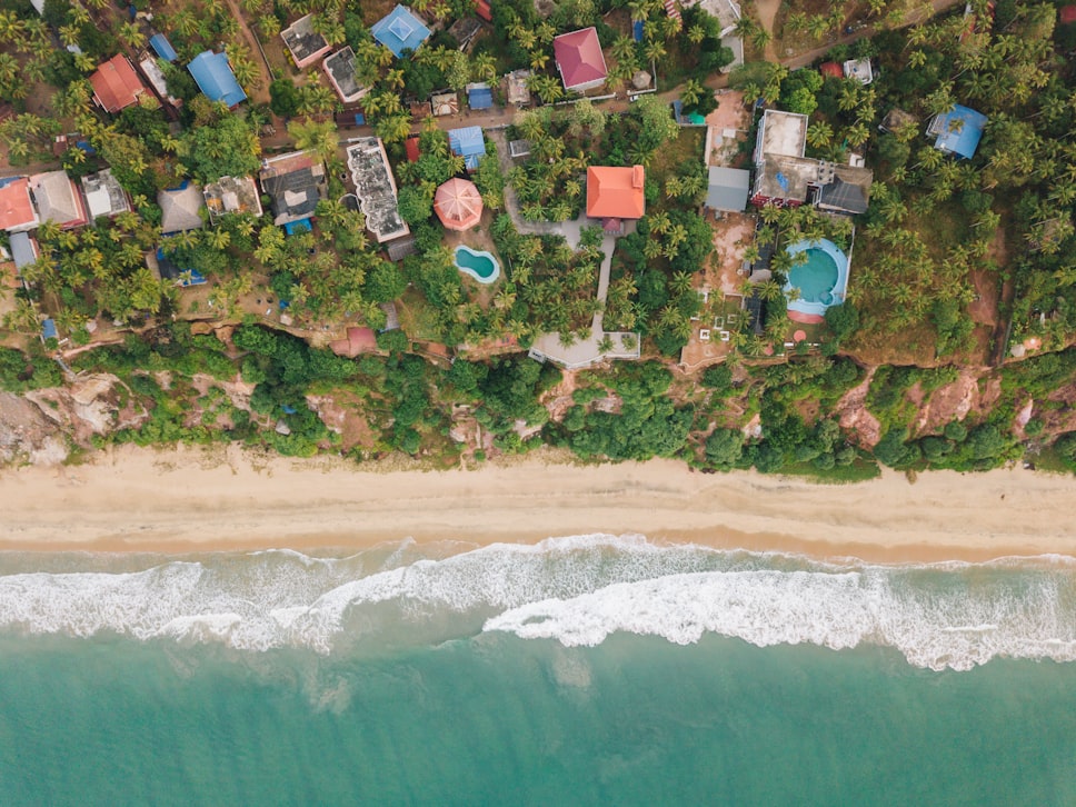 drone view of the beach in kozhikode