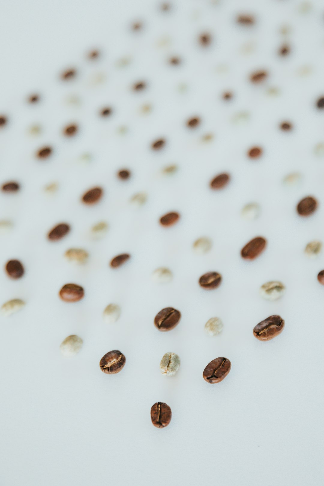 brown and white beads on white surface