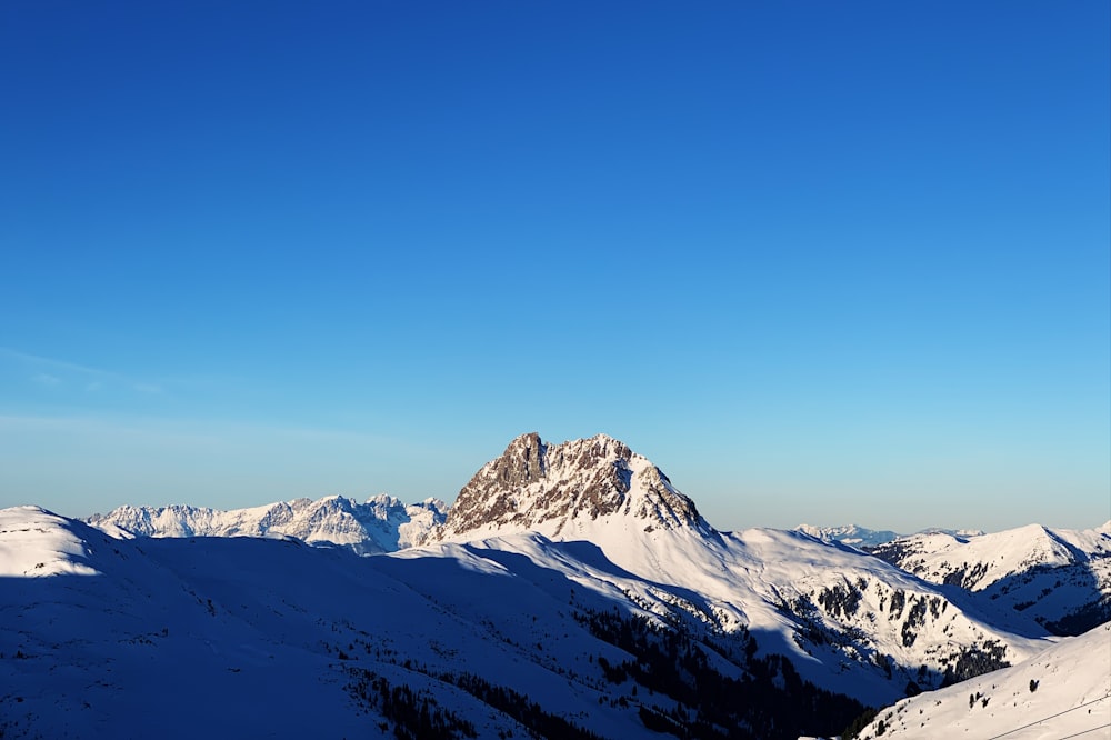 snow covered mountain under blue sky during daytime