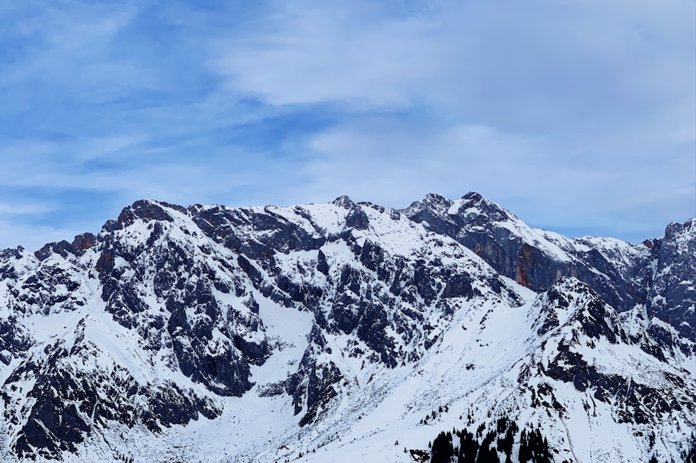 snow covered mountain under blue sky during daytime