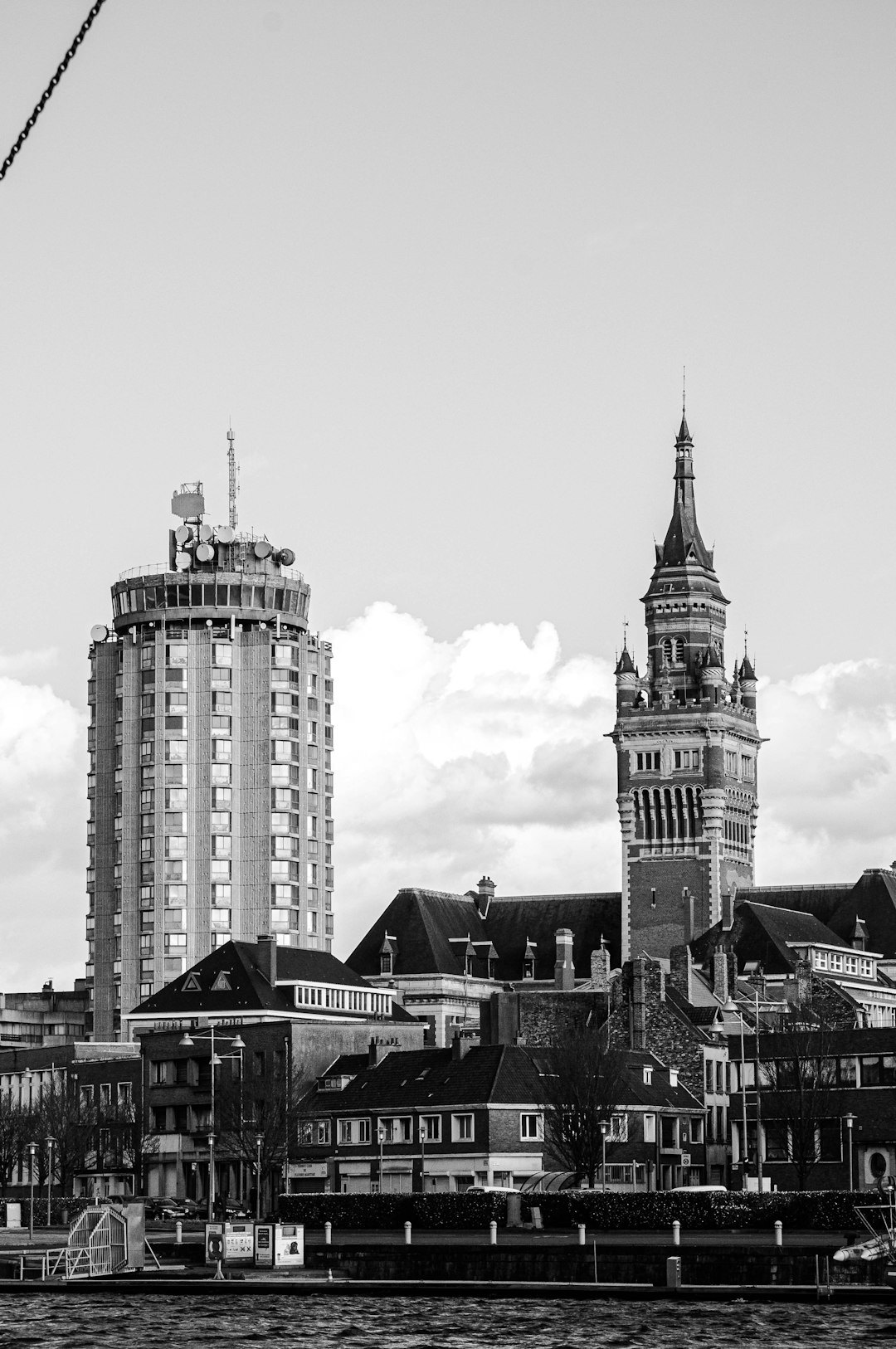 grayscale photo of concrete building