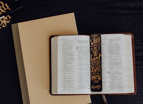 white book page on brown cardboard box