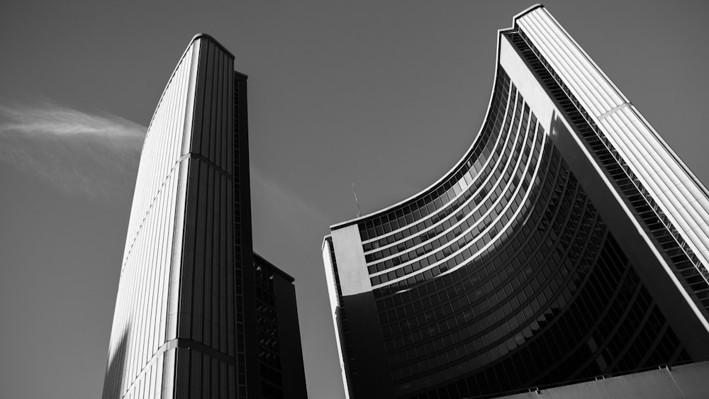 grayscale photo of high rise building