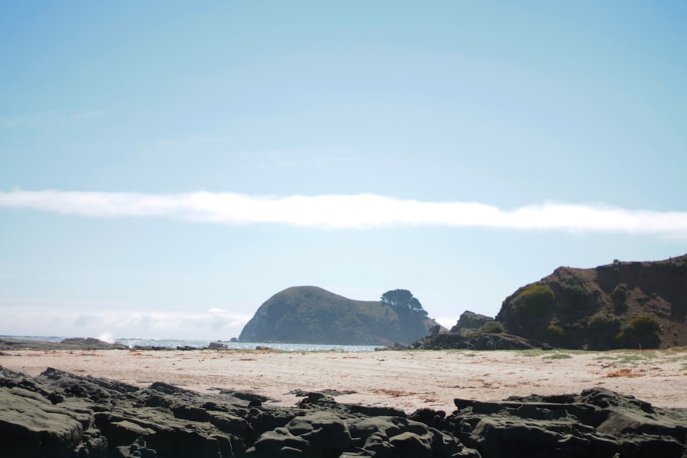 brown rocky shore under blue sky during daytime