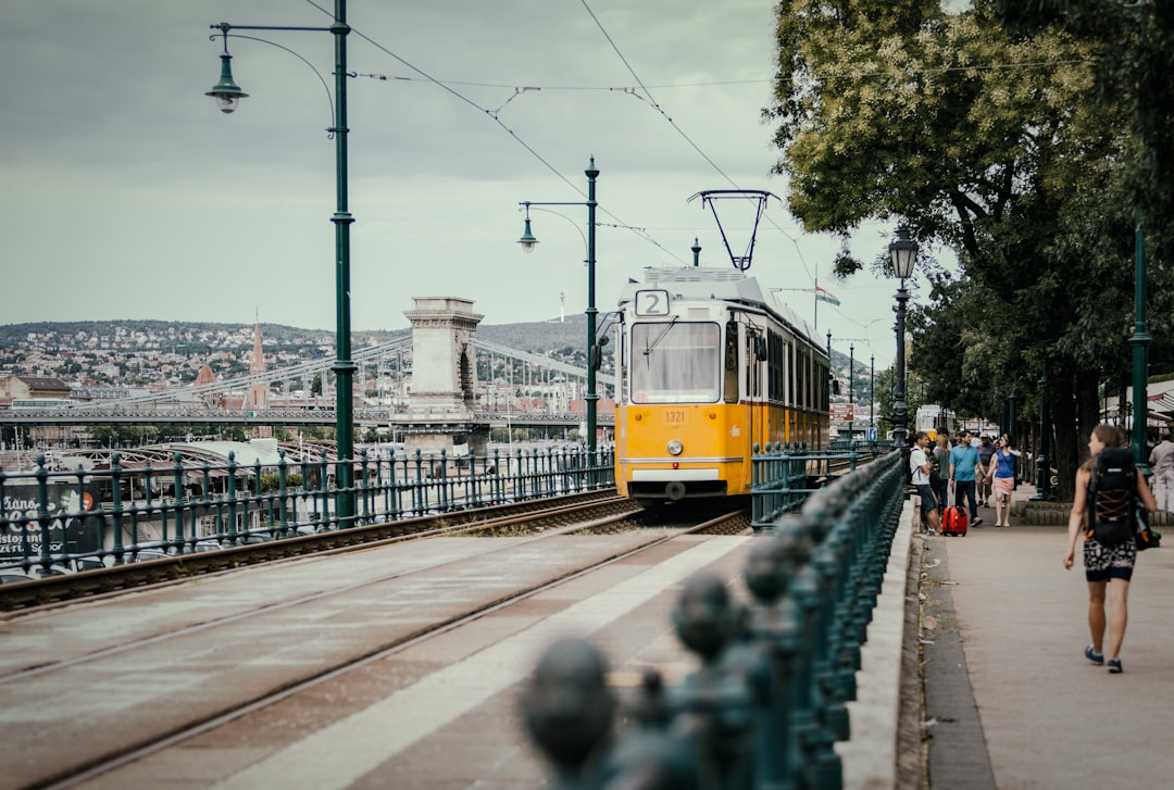 yellow and white train on rail road during daytime