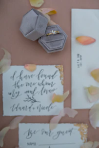 Elegant rose gold delivery box with sparkling diamond accents