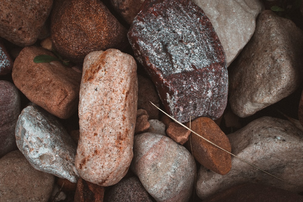 brown and gray stone fragment