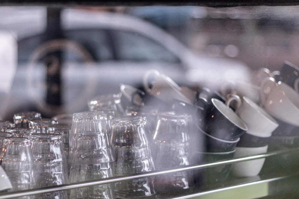 clear glass jars on table