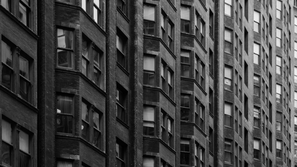 grayscale photo of concrete building