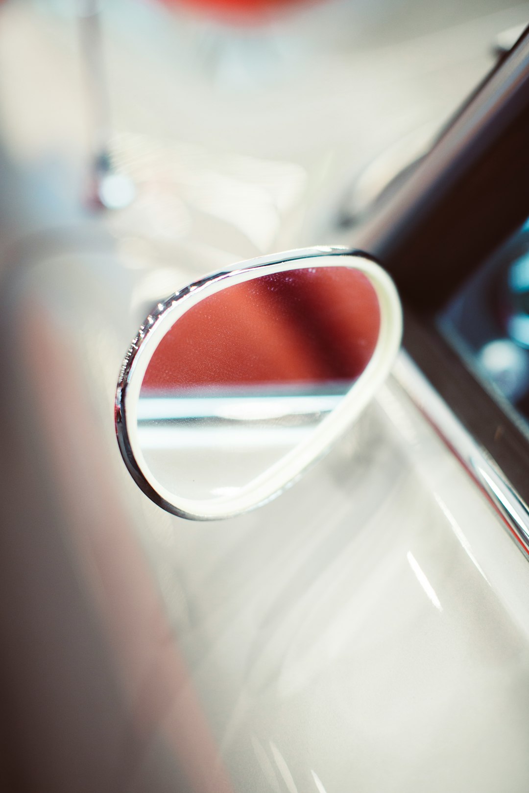 close up photo of car side mirror