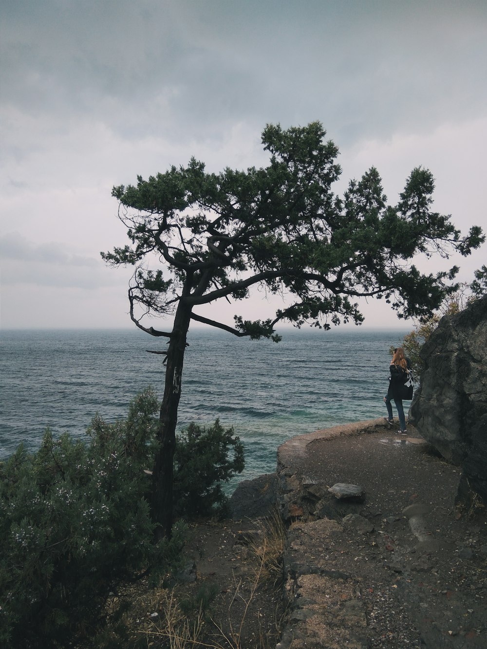 people standing on rock formation near body of water during daytime