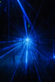 blue light in a dark room