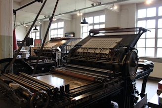 black and brown industrial machine