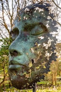 An intricate sculpture that blends natural elements with modern design.