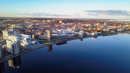 aerial view of city buildings during daytime in Aalborg Denmark