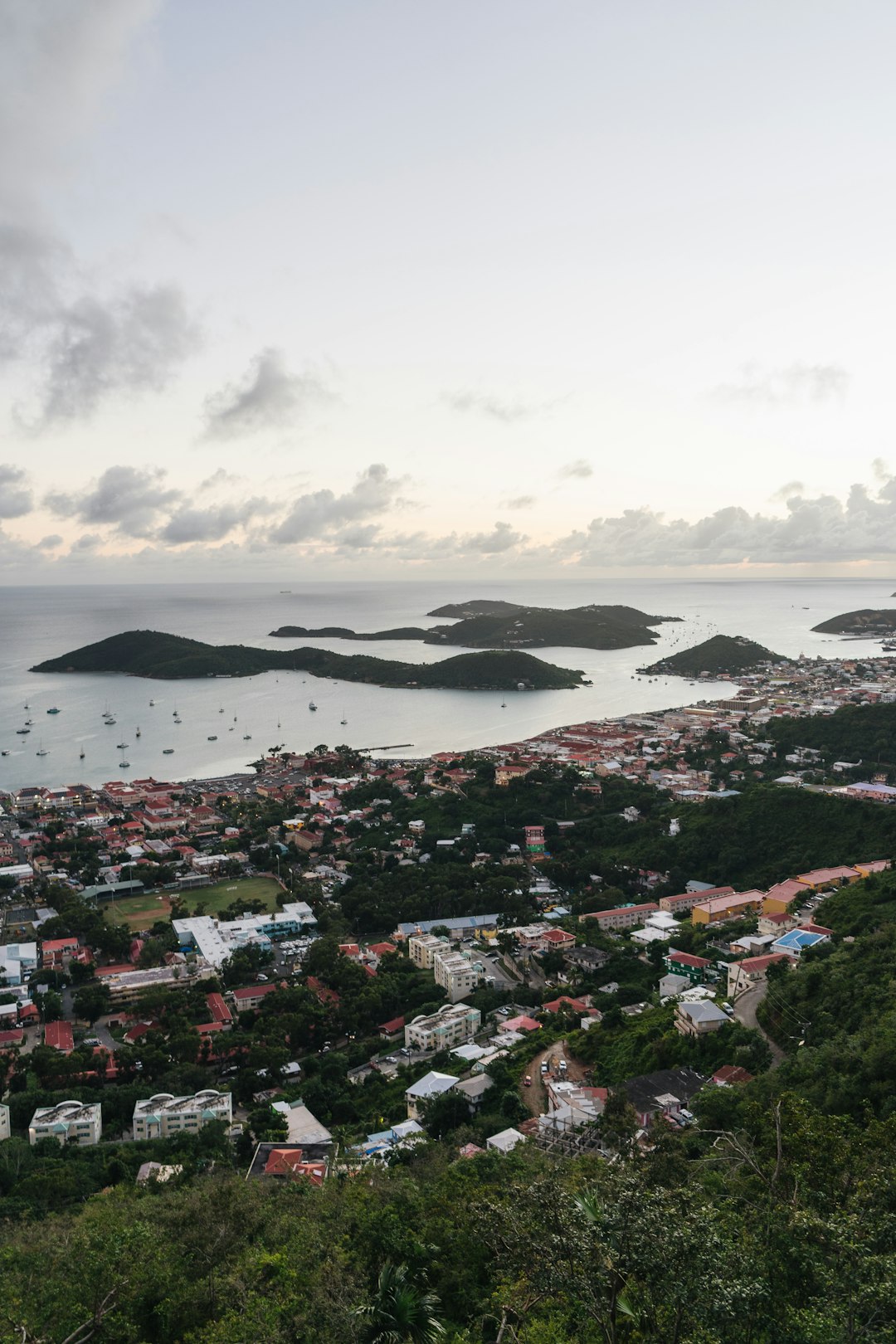 aerial view of city near body of water during daytime