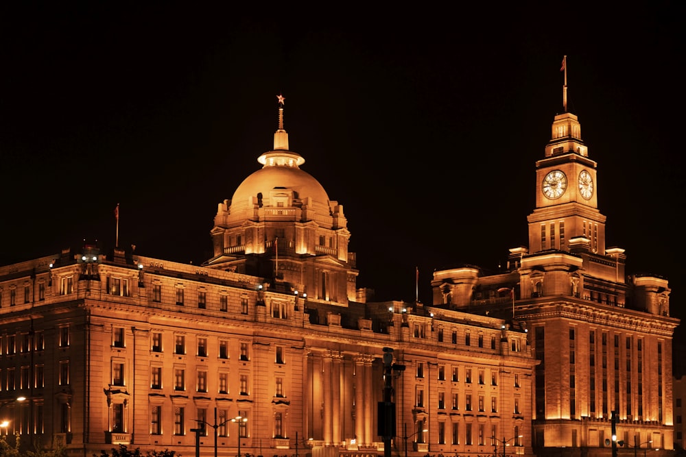 brown concrete building during nighttime