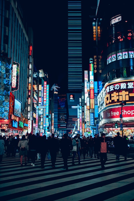 people walking on street during night time in Kabukicho Ichibangai Japan