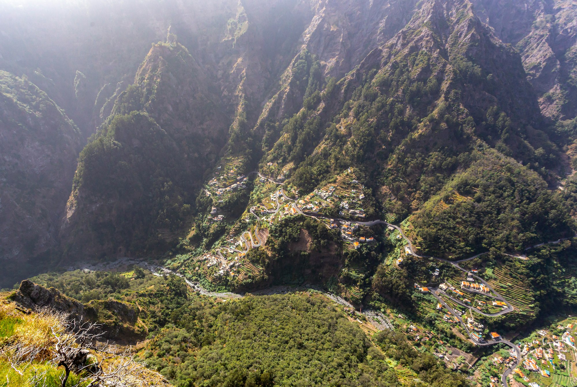 Aerial view of Nun Valley in Madeira